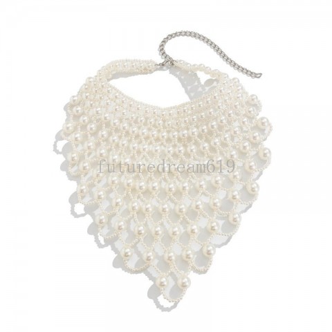 Creative Grids Women's Multi-Layer Imitation Pearl Pendant Necklace