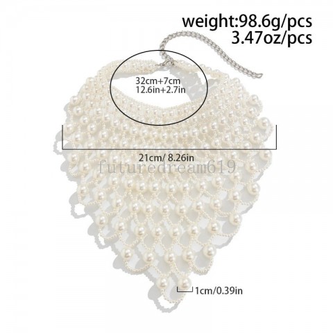 Creative Grids Women's Multi-Layer Imitation Pearl Pendant Necklace