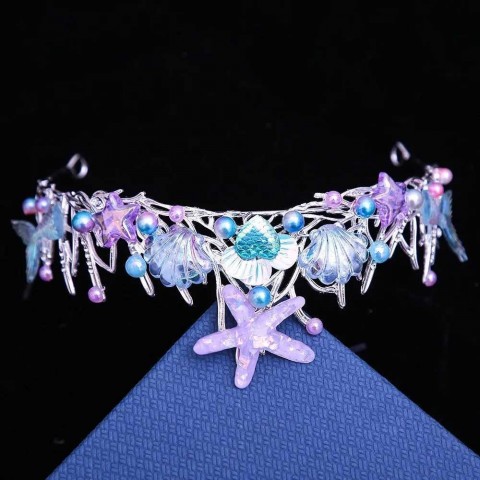 KMVEXO Women's Mermaid Seashell Starfish Tiaras for Halloween Party