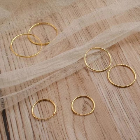 Sterling Silver Simple Round Earrings for Unisex - Punk Style Large Pendant