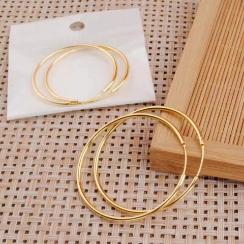 Sterling Silver Simple Round Earrings for Unisex - Punk Style Large Pendant