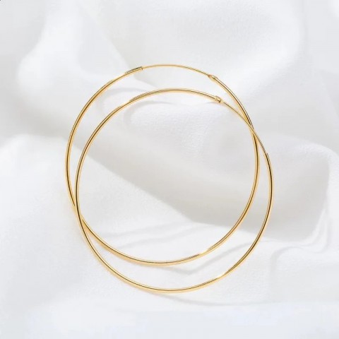 Sterling Silver Simple Round Earrings for Unisex - Punk Style Large Pendant
