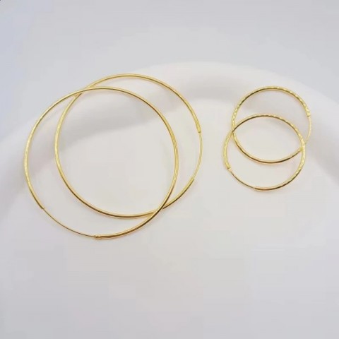 Sterling Silver Simple Round Earrings for Unisex - Punk Style Large Pendant