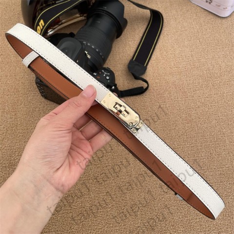 High-Quality Women's Classic Leather Dress Belts with Bronze Buckle