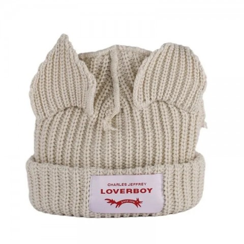 Cute Loverboy Unisex Winter Beanies with Cat Ear Design