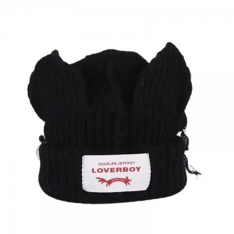 Cute Loverboy Unisex Winter Beanies with Cat Ear Design