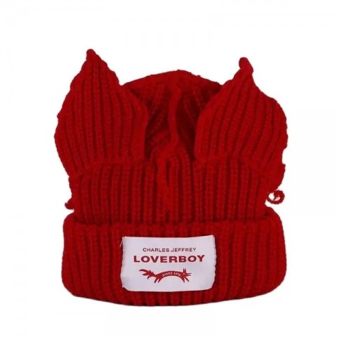 Cute Loverboy Unisex Winter Beanies with Cat Ear Design