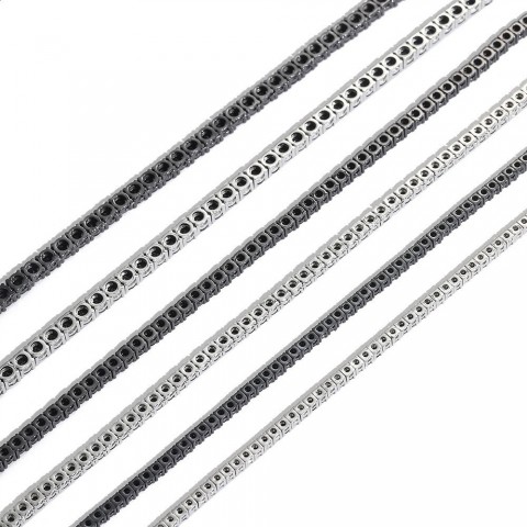1pcs Unisex Black Zirconia Brass Set CZ Tennis Chain Necklace BC238