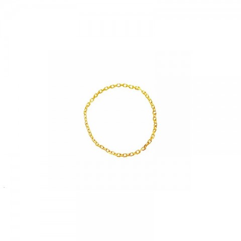 Stainless Steel Gold Chain Charm Ring for Women, AA02