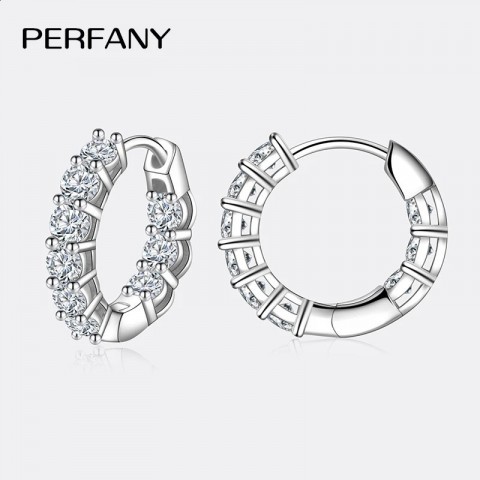 PERFANY Women's 18CT Gold Hoop & Huggie Earrings with GRA Certified Diamonds