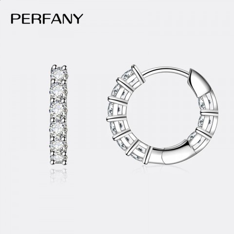 PERFANY Women's 18CT Gold Hoop & Huggie Earrings with GRA Certified Diamonds