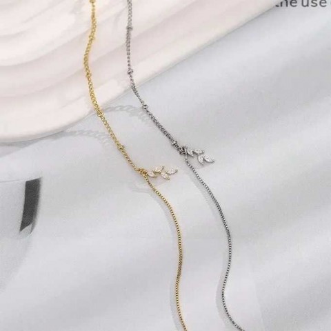 VIVILADY Women's Fashion Long Tassel Zircon Leaves Earrings Minimalist Accessories