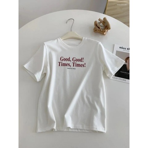 Korean Style Women's Loose Fit Cotton T-Shirt 2025 Summer Collection