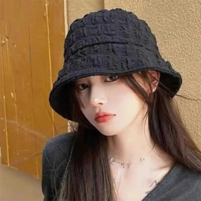 Fashionable Thin Wrinkle Breathable UV Protection Bucket Hat for Women