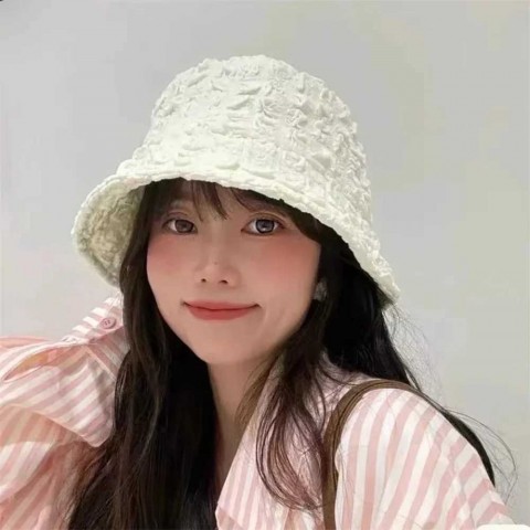 Fashionable Thin Wrinkle Breathable UV Protection Bucket Hat for Women
