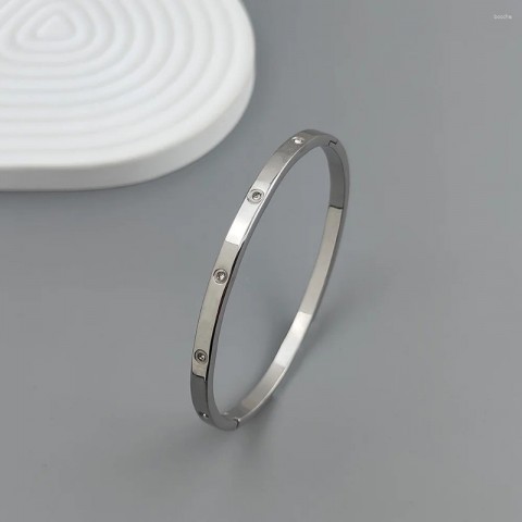 Bangle Star Zircon Women's Bracelet, Gold-plated Stainless Steel, High-Quality Waterproof Jewelry