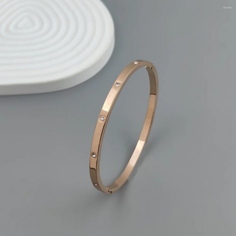 Bangle Star Zircon Women's Bracelet, Gold-plated Stainless Steel, High-Quality Waterproof Jewelry