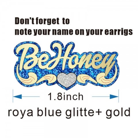 BeHoney Personalized Name Stud Earrings for Girls - Handmade Acrylic Huggie Hoop Earrings C4
