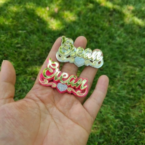 BeHoney Personalized Name Stud Earrings for Girls - Handmade Acrylic Huggie Hoop Earrings C4