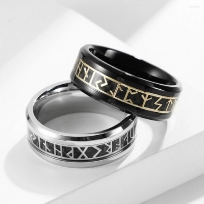 Cluster Ring for Men Women, Nordic Viking Rune Jewelry, 316L Stainless Steel Amulet