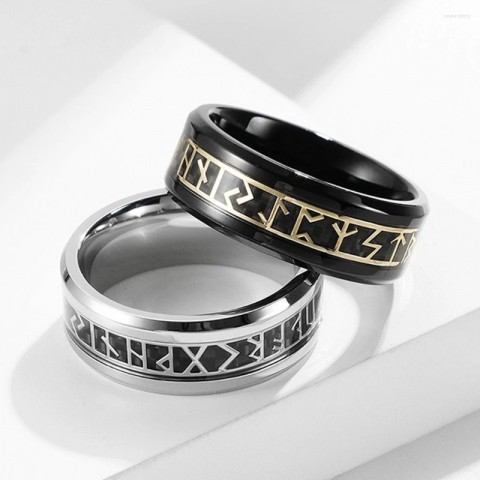 Cluster Ring for Men Women, Nordic Viking Rune Jewelry, 316L Stainless Steel Amulet