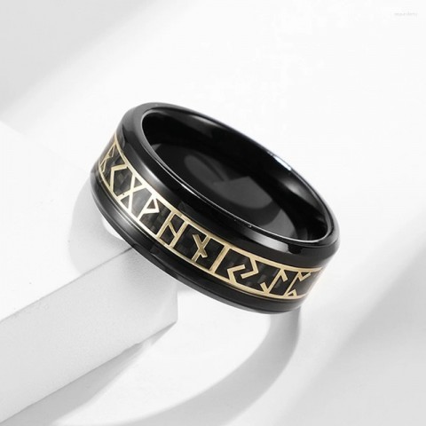 Cluster Ring for Men Women, Nordic Viking Rune Jewelry, 316L Stainless Steel Amulet