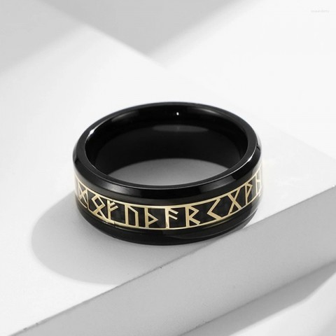 Cluster Ring for Men Women, Nordic Viking Rune Jewelry, 316L Stainless Steel Amulet