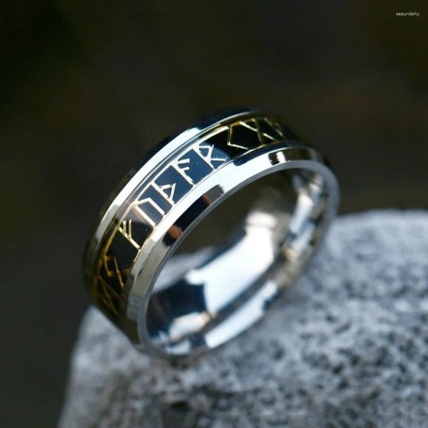 Cluster Ring for Men Women, Nordic Viking Rune Jewelry, 316L Stainless Steel Amulet