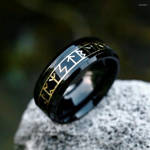 Cluster Ring for Men Women, Nordic Viking Rune Jewelry, 316L Stainless Steel Amulet
