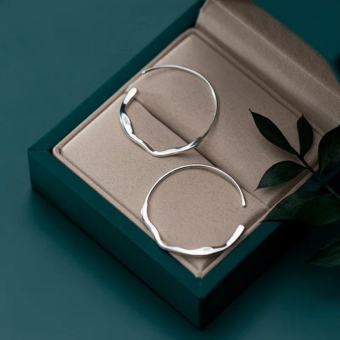 MloveAcc 925 Sterling Silver Minimalist Hoop Earrings for Women
