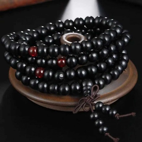 Natural 6mm Sandalwood Beads Buddhist Bracelet 108 Beads Unisex Layered Bangles X240912