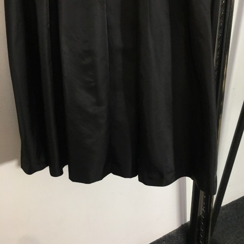 High Waist Vintage Ladies Skirt, Slim A-Line Polyester Mid-Calf Dress