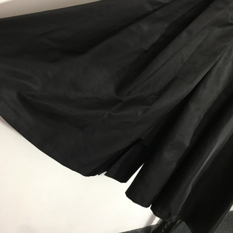 High Waist Vintage Ladies Skirt, Slim A-Line Polyester Mid-Calf Dress