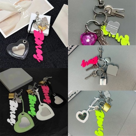 Elegant Metal Heart Letter Keychain Charms for Unisex