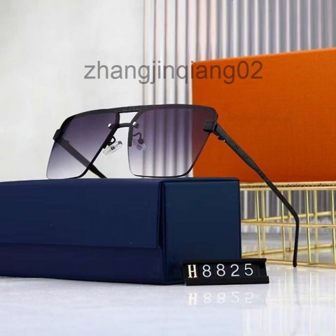 Designer Lvse Blue Metal Square Polarized Sunglasses for Men and Women