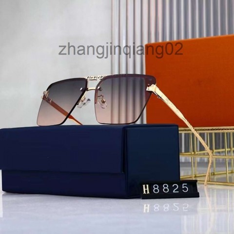 Designer Lvse Blue Metal Square Polarized Sunglasses for Men and Women