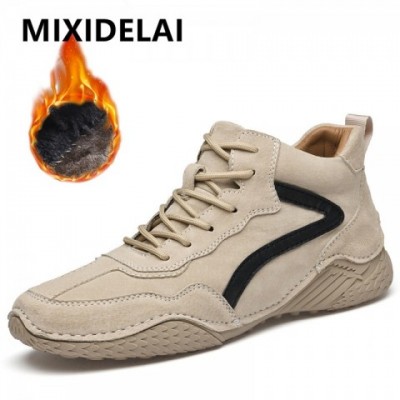 Brand Winter Ankle Boots for Men - Genuine Leather, Warm & Comfortable
