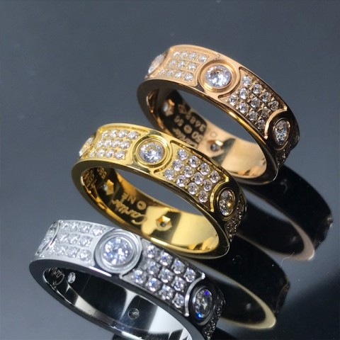Elegant Classic Heart Band Ring, Women's Titanium Steel Alloy Gold Plated Jewelry