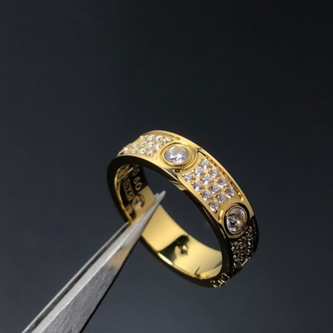 Elegant Classic Heart Band Ring, Women's Titanium Steel Alloy Gold Plated Jewelry