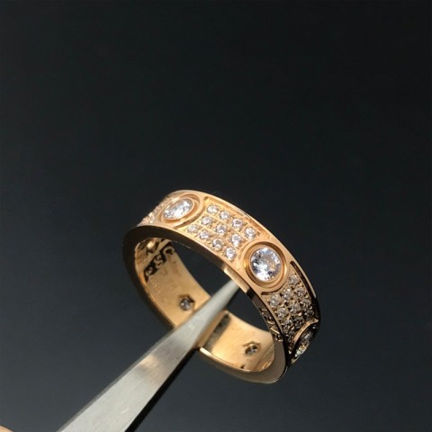 Elegant Classic Heart Band Ring, Women's Titanium Steel Alloy Gold Plated Jewelry
