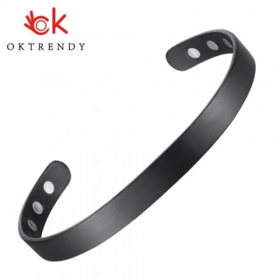 OKtrendy Black Magnetic Bangle - Men's Energy Health Bracelet