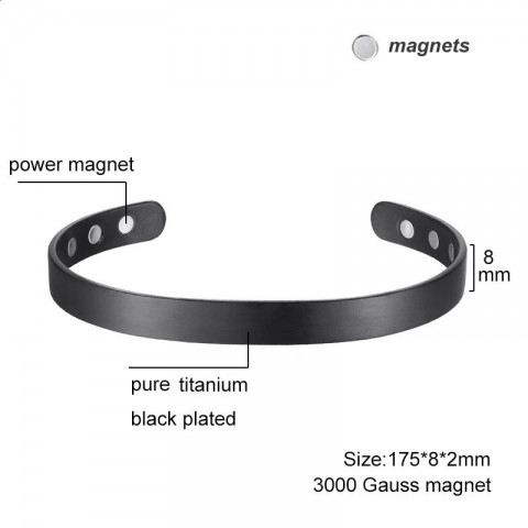 OKtrendy Black Magnetic Bangle - Men's Energy Health Bracelet