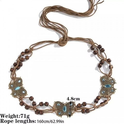 Bohemian Butterfly Tassel Waist Chain Belt for Men - Y2K Trendy Beach Accessory
