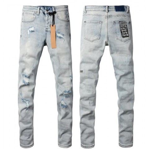 Ksubi Men's Skinny Hole Ripped Biker Jeans - Luxury Slim Fit