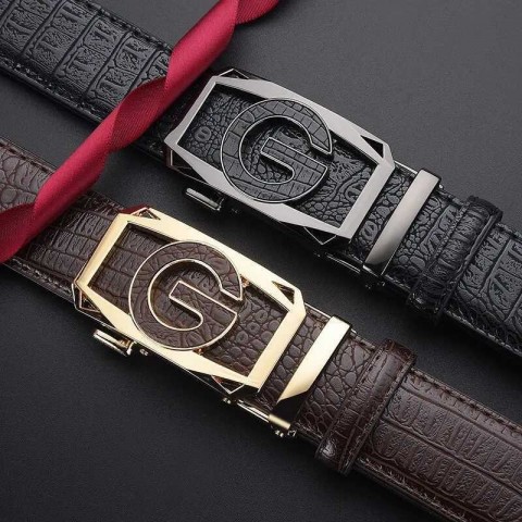 Luxury Men's Automatic Metal Alloy Buckle Belt z250227