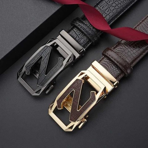 Luxury Men's Automatic Metal Alloy Buckle Belt z250227