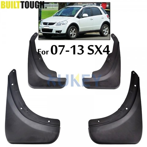 Set Molded Mud Flaps for Suzuki SX4 Hatchback 2007-2013 - Front and Rear Fender Guards
