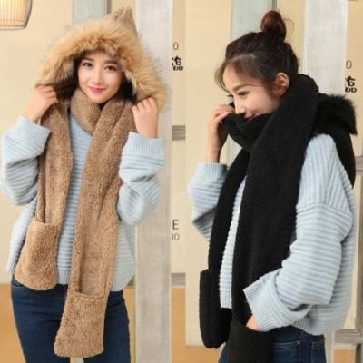 Thick Plush Hat Scarf Glove Set for Women - Warm Winter Accessories 241202