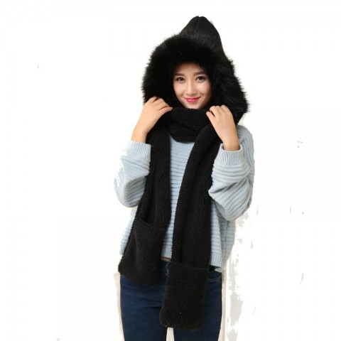 Thick Plush Hat Scarf Glove Set for Women - Warm Winter Accessories 241202