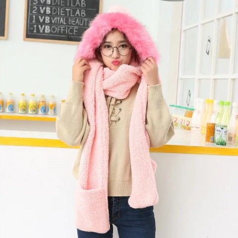 Thick Plush Hat Scarf Glove Set for Women - Warm Winter Accessories 241202